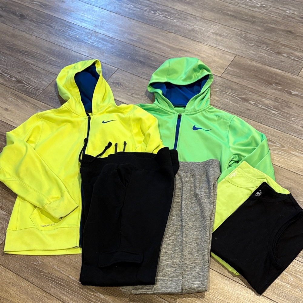 Nike Kids' Bright Green and Yellow Hoodies